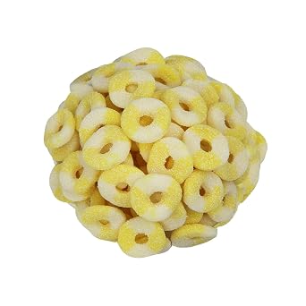 Smarty Stop Mini Sour Gummy Rings Candy GummiRoos 1 Pound Pack of 1, Pineapple