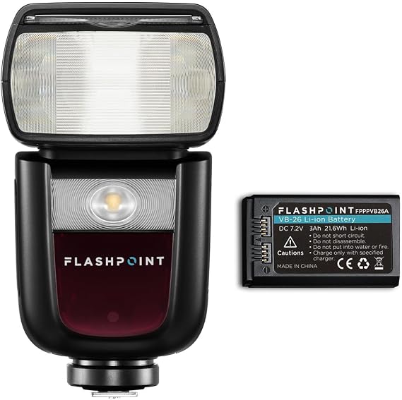 Flashpoint Zoom Li-on III R2 TTL On Camera Flash for Sony, 76ws 2.4GHz 1/8000s HSS Speedlight with Quick Manual-TTL Switch, 1.5s Recycle Time, 7.2V/2600mAh Li-Ion Battery, 450 Full-Power