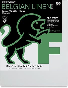 Fredrix Pro Belgian Linen Pre-Stretched Canvas 11 in. x 14 in. Each