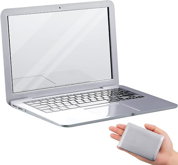 Jetec Mini Cat Laptop Toy Pocket Mirror Cat Laptop 3.7 x 2.5 Inch, Silver
