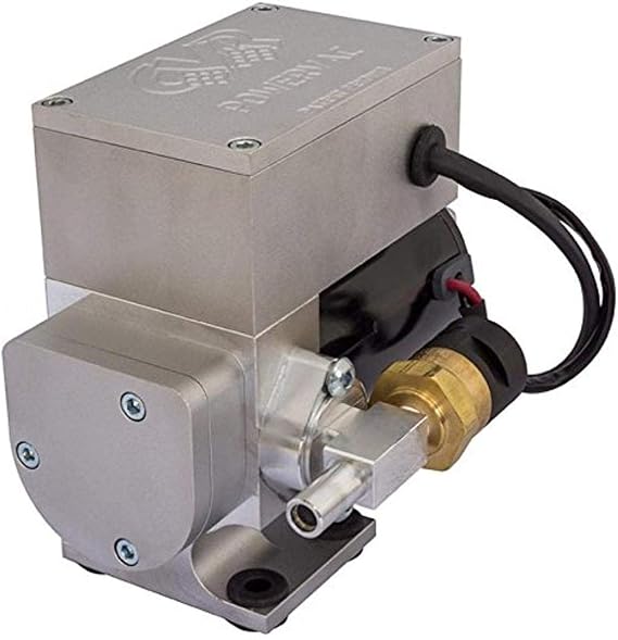 CVR Vacuum Pump, Electric, Regulated, 12V, Aluminum, Clear Anodize, Each