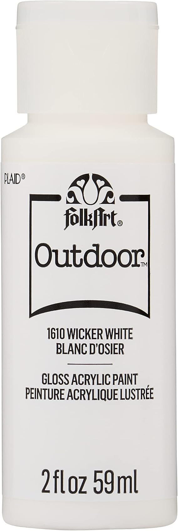 FolkArt Outdoor Acrylic Paint in Assorted Colors (2 Ounce), 1610 Wicker White