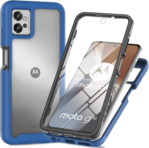 Case for Motorola Moto G32 Case Cover,Anti-Fall and Shock-Absorbing Protective with Screen Protector Case for Motorola Moto G32 4G Case Blue