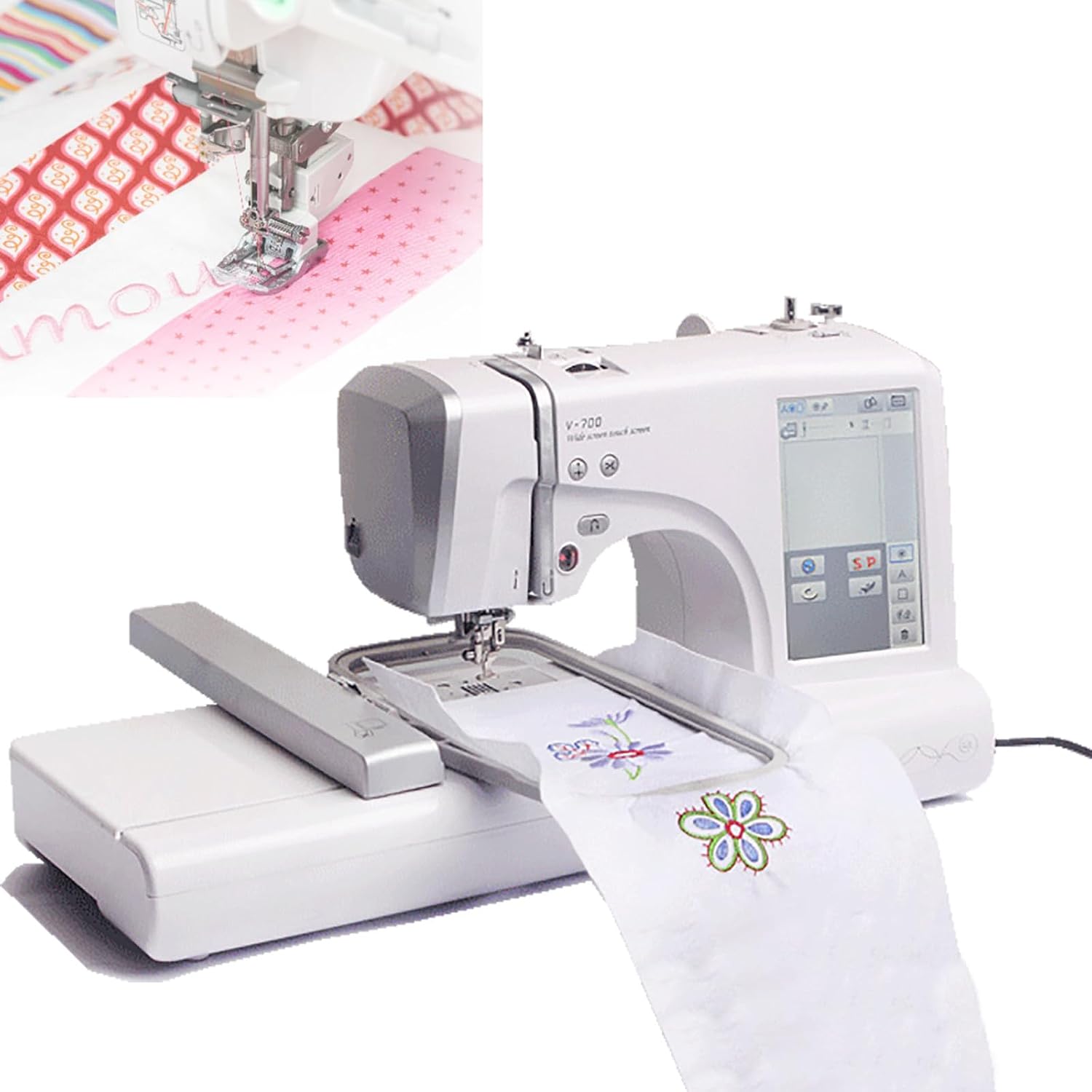 Computerized Embroidery Machine with Built-in Designs, Large Embroidery Area, and LCD Touch Screen for Beginners