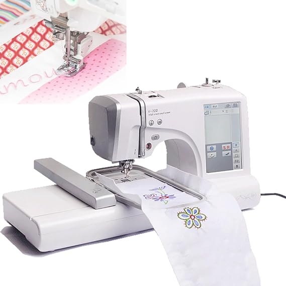 Electric Embroidery Machine, Computerised Digital Sewing Machine, 158 Built-in Designs Embroidery Quilting Function Machine, 9.2" Embroidery Area and LCD Touch Screen for Beginners