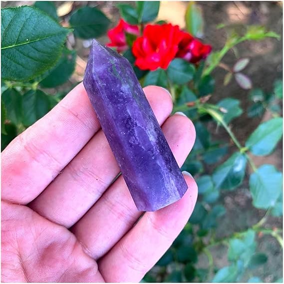 Health & Household Natural Crystal Jelly 7 Color Single Point Wand Amethyst Rock Mineral Specimen Home Decoration Aura Healing Stone Pillar (Color : Purple)