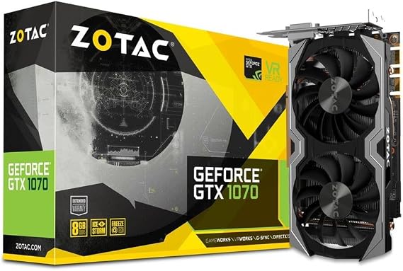 ZOTAC GeForce GTX 1070 Mini 8GB GDDR5 VR Ready Super Compact Gaming Graphics Card (ZT-P10700G-10M),Black