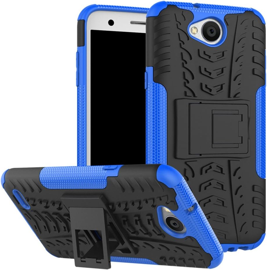 Yiakeng Compatible LG X Charge Case, LG Fiesta LTE Case, LG X Power 2 Case, Shock Absorbing Dual Layer Protective Fit Armor Phone Cases Cover Shell for LG X Power 2 Blue