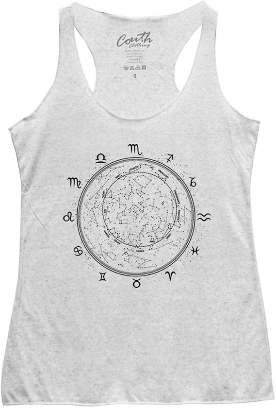 Women's Zodiac Racerback Tank Top Screen Print Graphic Tee