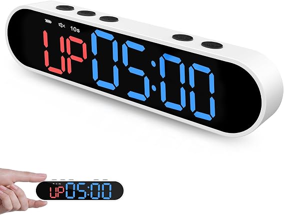 Dienmern Portable Gym Timer Clock with Strong Magnet - Workout Interval Timer with Countdown/UP/Stopwatch, 50Hours Powerful Battery Gym Clocks for Home Gym/Garage/Boxing/Fitness