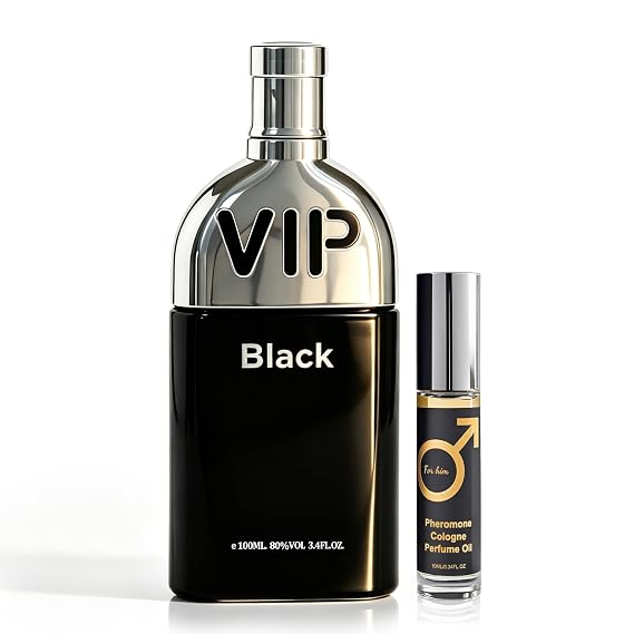 AFLUXE Vip Black Eau de Parfum for Men, Sophisticated Warm Spicy Woody Fragrance with Saffron and Tobacco, Elite Masculine Cologne, 3.4Oz Pheromone&Parfum