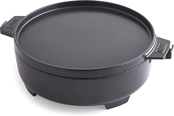 Weber Duo Dutch Oven & Griddle Lid, 7.25 Qt, PorcelainEnameled CastIron