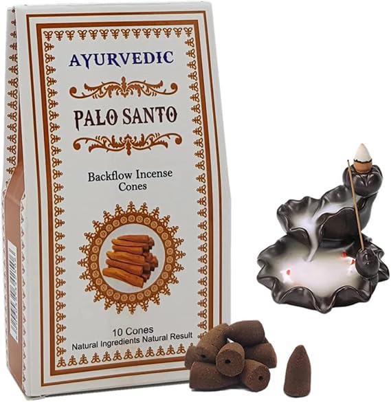 Ayurvedic Doğal KONIK Tütsüler (Şelale geri Akışkanlı) || 20 farklı AROMA ve KOKU || PALO SANTO, WHITE SAGE (Adaçayı), NAG CHAMPA,... (Palo Santo)
