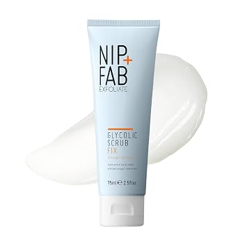 Nip + Fab Glycolic Fix Scrub (2.5 fl oz) 3% Glycolic Acid 3-in-1 Facial Exfoliator Brightening AHA Face Scrub with Salicylic Acid for Smooth Radiant Skin