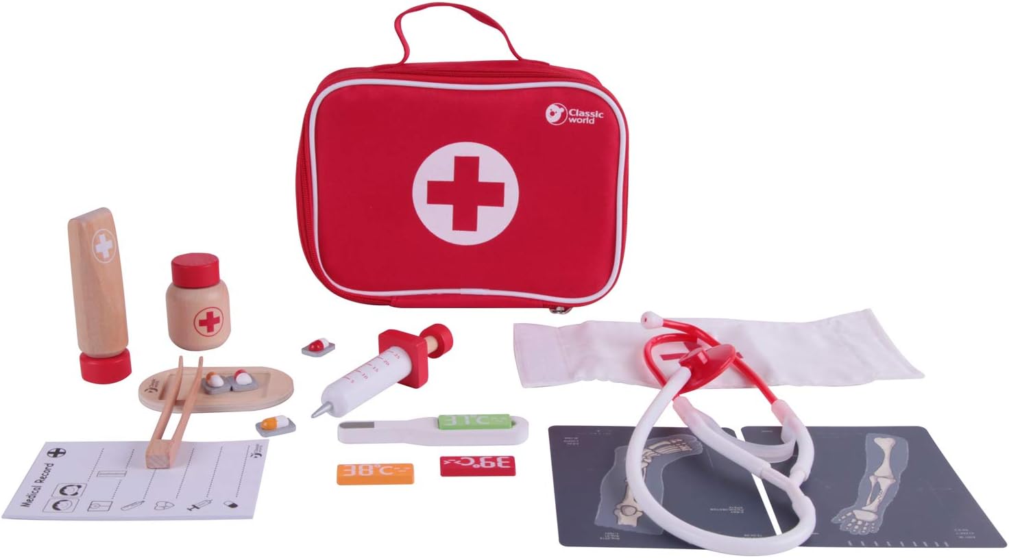 Classic World 54419 Wooden Doctor Set, Multicolor