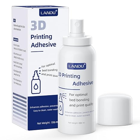 LANDU 3D Printing Adhesive, 3D Printer Build Plate Bed Adhesive Glue Reduces Warping for ABS, ASA, PLA, and PETG Filament Suitable for Various 3D Printing Beds, 3D Glue for 3D Printing - 150ml