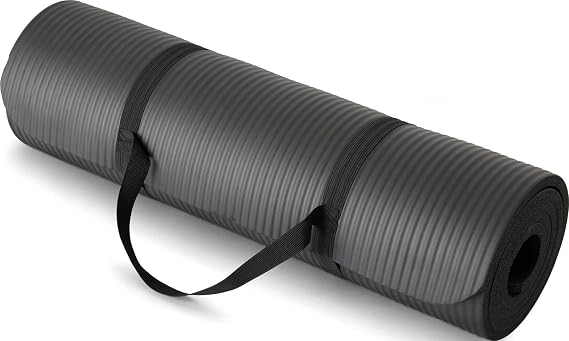Amazon Basics Extra Thick Exercise Yoga Mat with Carrying Strap