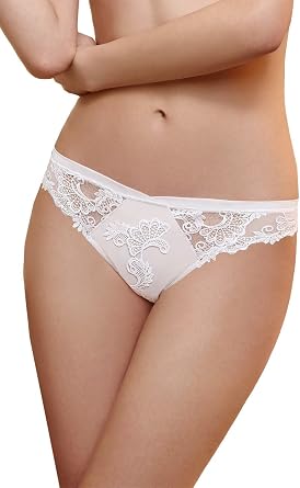 Lise Charmel Dressing Floral Sheer Lace Thong Panty, Beige, L