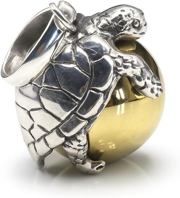Solid Sterling Silver Turtle Harmony Ball Chime Pendant for Women