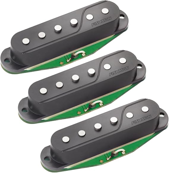 Fishman Fluence Single Width Pickup Set for Strat, Black (Set of 3)