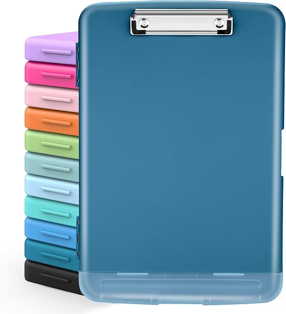 Sooez Clipboards with Storage, High Capacity Clip Boards 8.5x11 with Storage, Heavy Duty Nursing Clipboard Folder, Plastic Clipboard with Pen Holder for Women Teachers Work, School & Office Supplies
