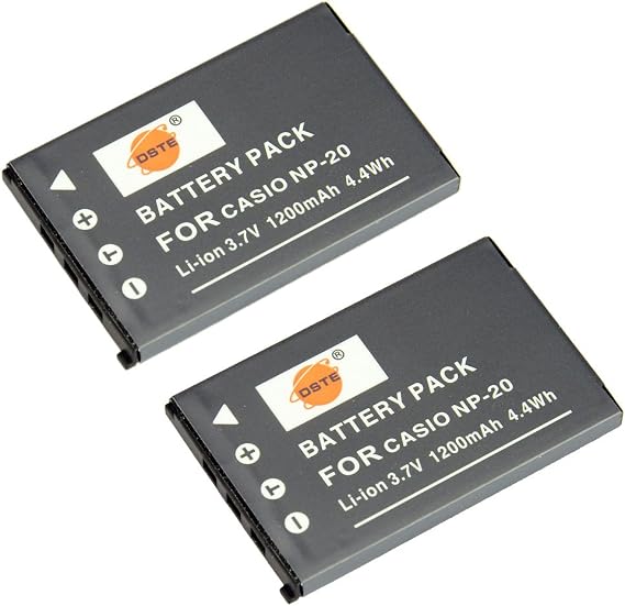 DSTE 2X NP-20 Compatible with Casio EX-Z7 Z8 Z11 Z60 Z65 Z70 Z75 Z77 M1 M2 M20 S1 S2 S3 S20 S100 S500 S600 S770 S880 Camera