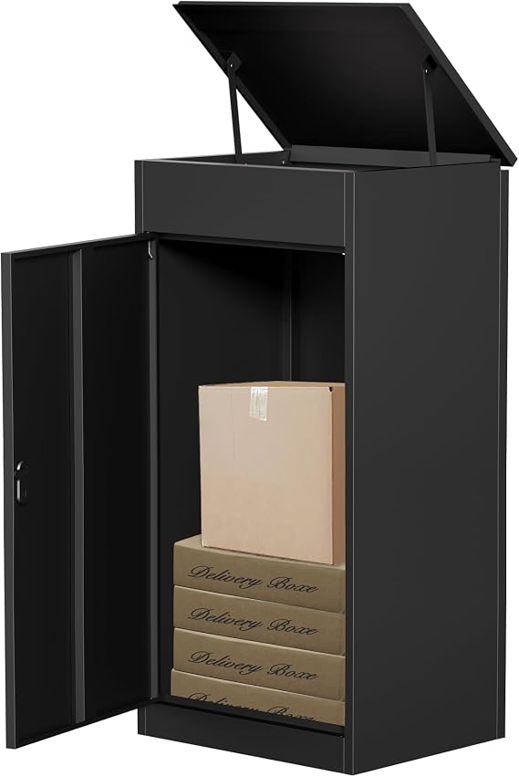 Extra-Large Outdoor Package Delivery Box,19.7" x 16.1" x 50",Waterproof,Cold-Rolled Steel,Secure Coded Lock,Large Capacity for Safe Package Storage(XL)