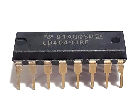 CD4049UBE CD4049 CMOS Hex Inverting Buffer/Converter Breadboard-Friendly IC DIP-16 (Pack of 5)