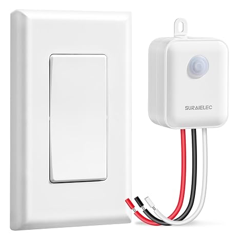 Wireless Light Switch and Receiver Kit, 15A RF Remote Control | Single Pole, No Wiring, No Interference, 100 ft Range, Expandable Remote Switch for Ceiling Lamp & Fan, Neutral Wire Required