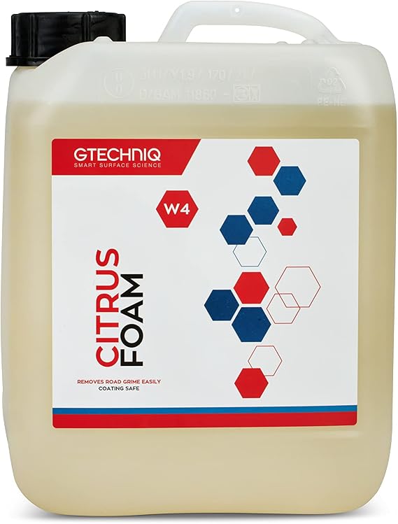 Gtechniq W4 Citrus Foam Shampoo and Degreaser for Cars, 169 fl oz