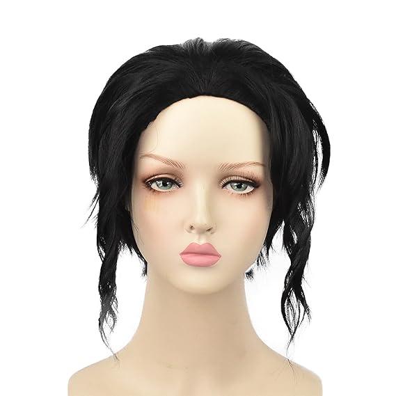 XiongXiongLe Halloween Anime Role Black Short Wig Cosplay Anime Men Costume Hairs + free Cap for Adult Cos Role Playing Party Chirstmas Halloween