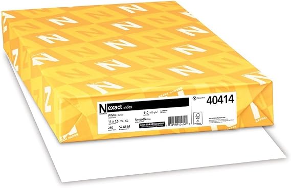 Neenah Paper Exact Index, 110-Pounds, 8.5 x 11 Inches, 250 Sheets, White, 94 Brightness (WAU40411)