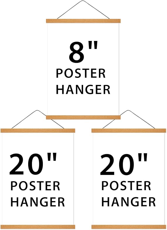 HONKKI 2 Pack 20 Inch Poster Hanger and 1 Pack 8 Inch Poster Hanger