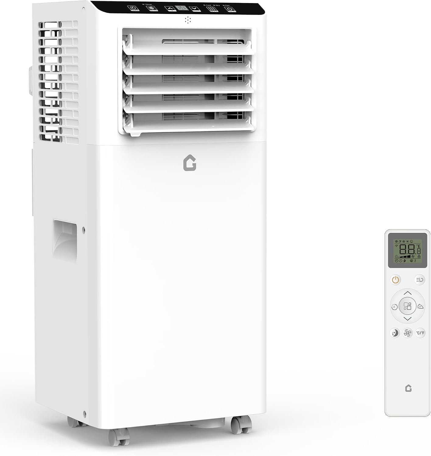 GarveeHome 8000BTU Portable Air Conditioner Cooling Room Up to 350 Square Feet with Portable AC Remote Control Adjustable Cooling Speed LED Light for Home, Office, Outdoor