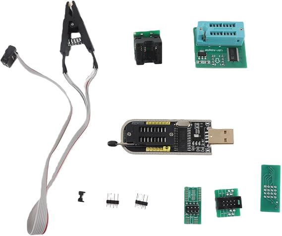 YWBL-WH Usb Programmer ch341a, CH341A USB Programmer + SOP8 Test Clip + 1.8V Adapter + SOP8 to DIP8 Converter