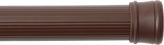 Kenney KN609S/15 Twist & Fit No Tools Spring Tension Standard Shower Curtain Rod with Non-Slip, Non-Scratch Ends, 36-63" Adjustable Length, Easy Install, Brown, 1" Diameter Rust Resistant Steel Tube