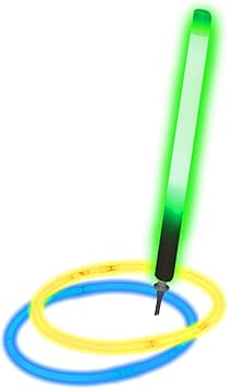 Windy City Novelties Glow Stick Ring Toss Game 14-Piece Lawn Game Set for Nighttime Fun, BBQs, Camping, Tailgates & Glow Parties