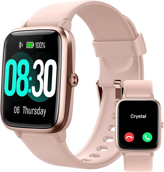GRV Smart Watch for Women, Bluetooth Call, for iPhone Android Pink