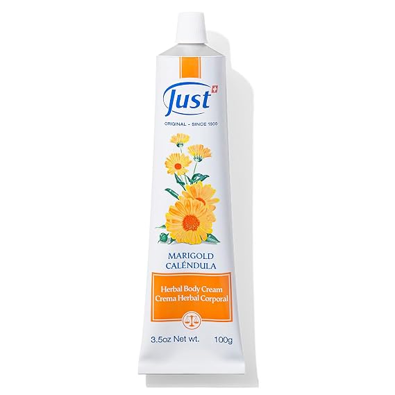 Swiss Just Cream 100ml, Nourishing Cream with Marigold Extract. Body Cream Promotes Cell Renovation & Improves the Appearance of Scarring & Stretch Marks