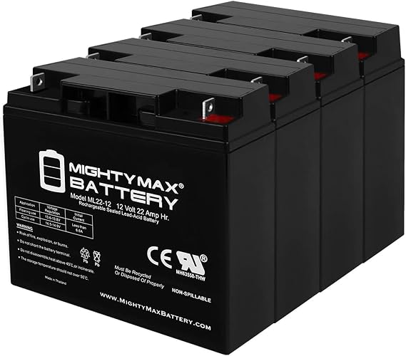 Mighty Max Battery 12V 22AH Battery Replacement for Merida PowerCycle 550 LTD - 4 Pack