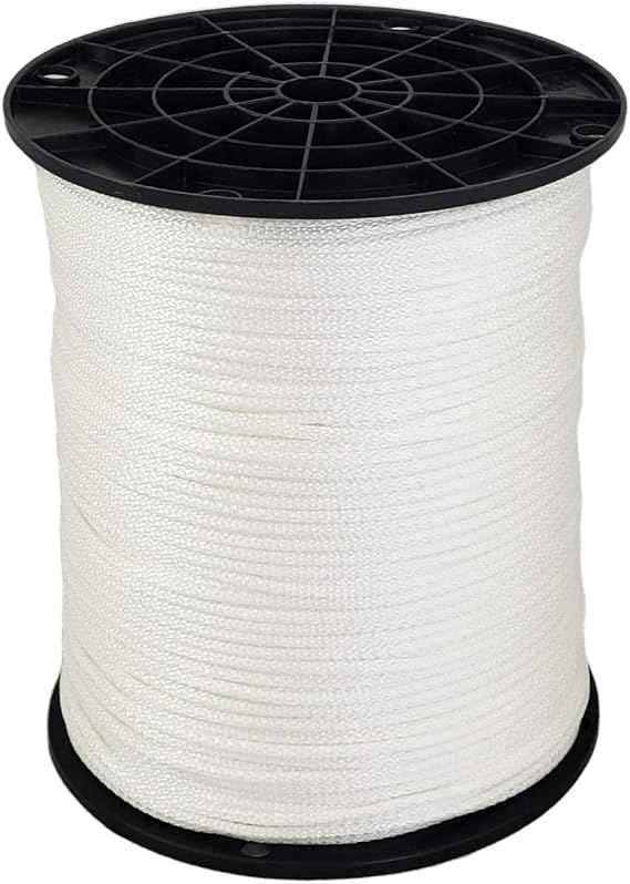 QNR 1/8" (#4) X 1000 ft Low -Stretch Solid Braid Industrial Polyester Cord. USA Made