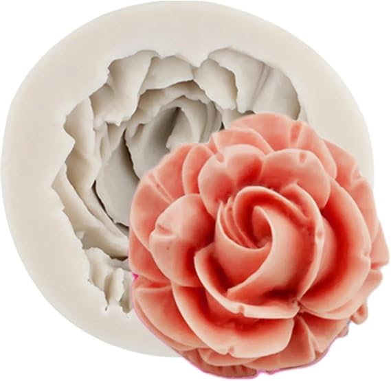 Silicone Molds,Chocolate Molds,4.4x4.3cm Bloom Rose Silicone Mold 3D Flower Cupcake Fondant Molds Jelly Candy Chocolate Cake Decoration Tools Cookie Baking Mold