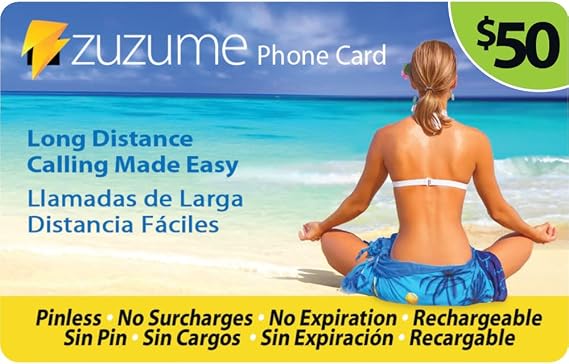 Up to 1724 Minutes Domestic and International Calling Card | PINless, No Expiration, No Hidden Surcharges Prepaid Phone Long Distance Calling Cards | 50 USD