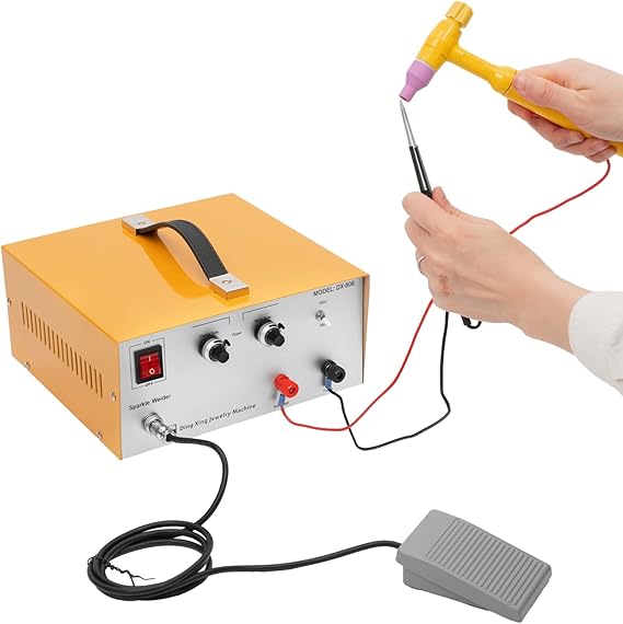 Jewelry Spot Welder Machine, 110V Portable Pulse Sparkle Spot Welder with Micro Plasma Arc - Precision Welding Machine for Dual Welding Modes & Adjustable 1-80A for Jewelers & Repair Technicians