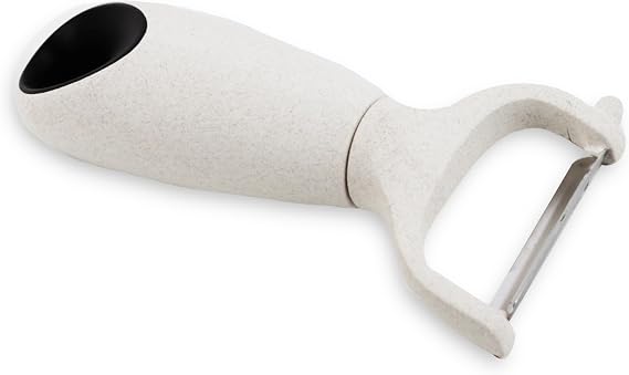 Fruit and Vegetable Peelers with Stainless Steel or Ceramic Blades, Wheat Straw Handles (Stainless Steel)