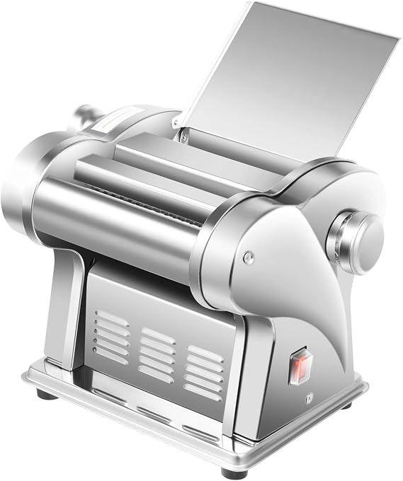 Commercial Electric Dough Roller Sheeter Noodle Pasta Maker Machine, 8 Gears Adjustable Thickness, for Dumpling Wrappers, Wonton Wrappers, Pancakes, Etc