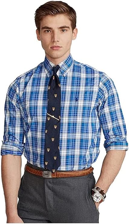 Polo Ralph Lauren Classic-Fit Plaid Performance Shirt, Pink/Blue Multi, Small