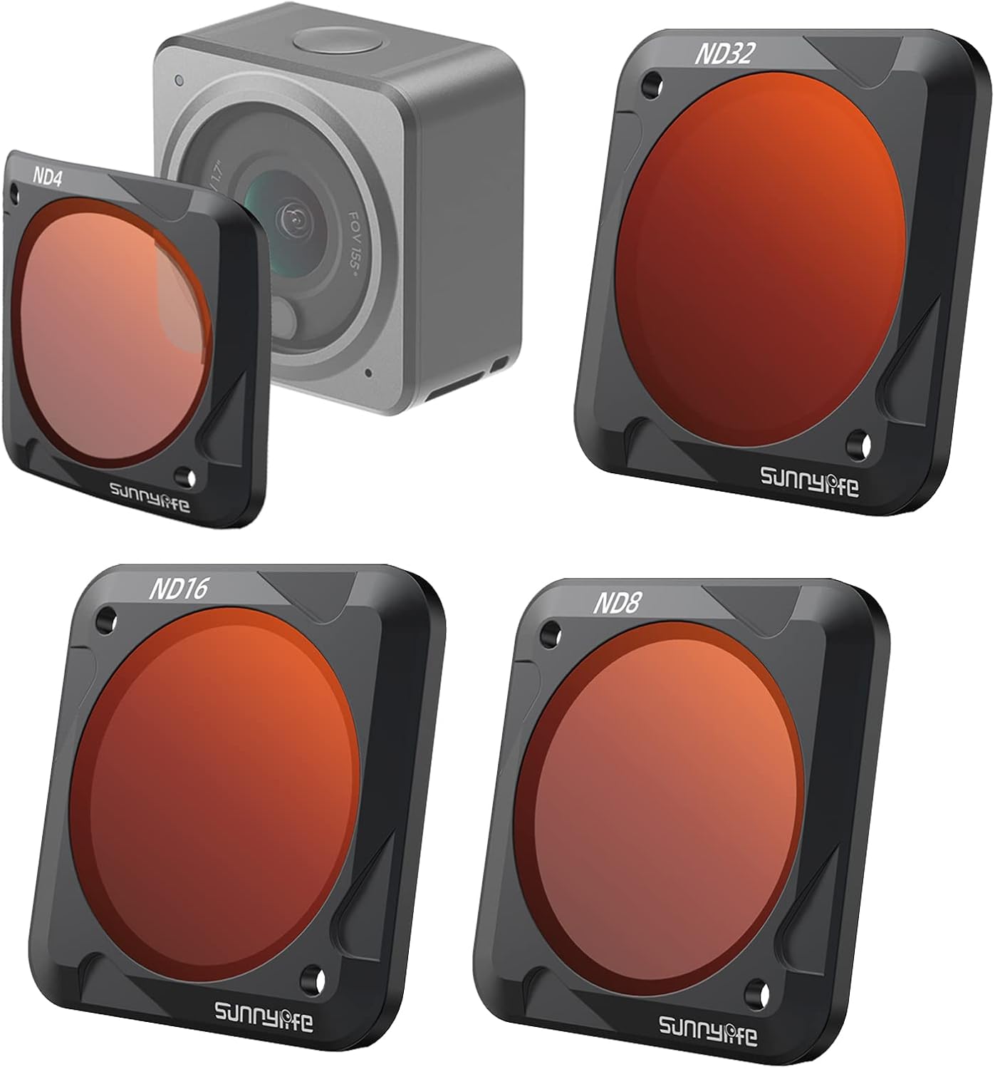 Action 2 Camera 4 Pack ND Filter Lens Filter for DJI Action 2 Lens Filter Set Multi-Coated Filter Pack Accessories ND4, ND8, ND16, ND32