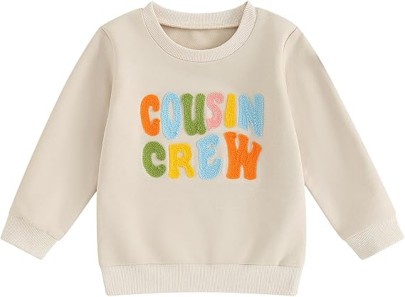Baby Boy Girl Sweatshirt Bubble Romper Cousin Crew Shirts Toddler Crewneck Sweatshirt Top Fall Winter Clothes