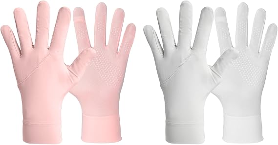 Driving Gloves Women, UV Gloves, UV Hand Protection Gloves, Breathable Driving Womens, Thin Fingerless, Thin Spf Light Sun Protection, Tennis Hiking Silk Cooling for Women, Men - 2 Pairs